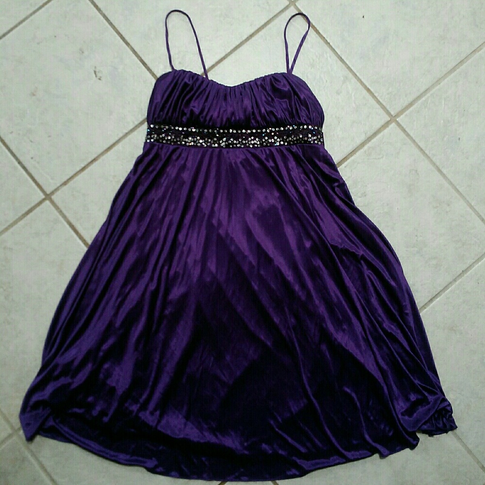 Intrigue purple sparkle prom dance dress Sz M